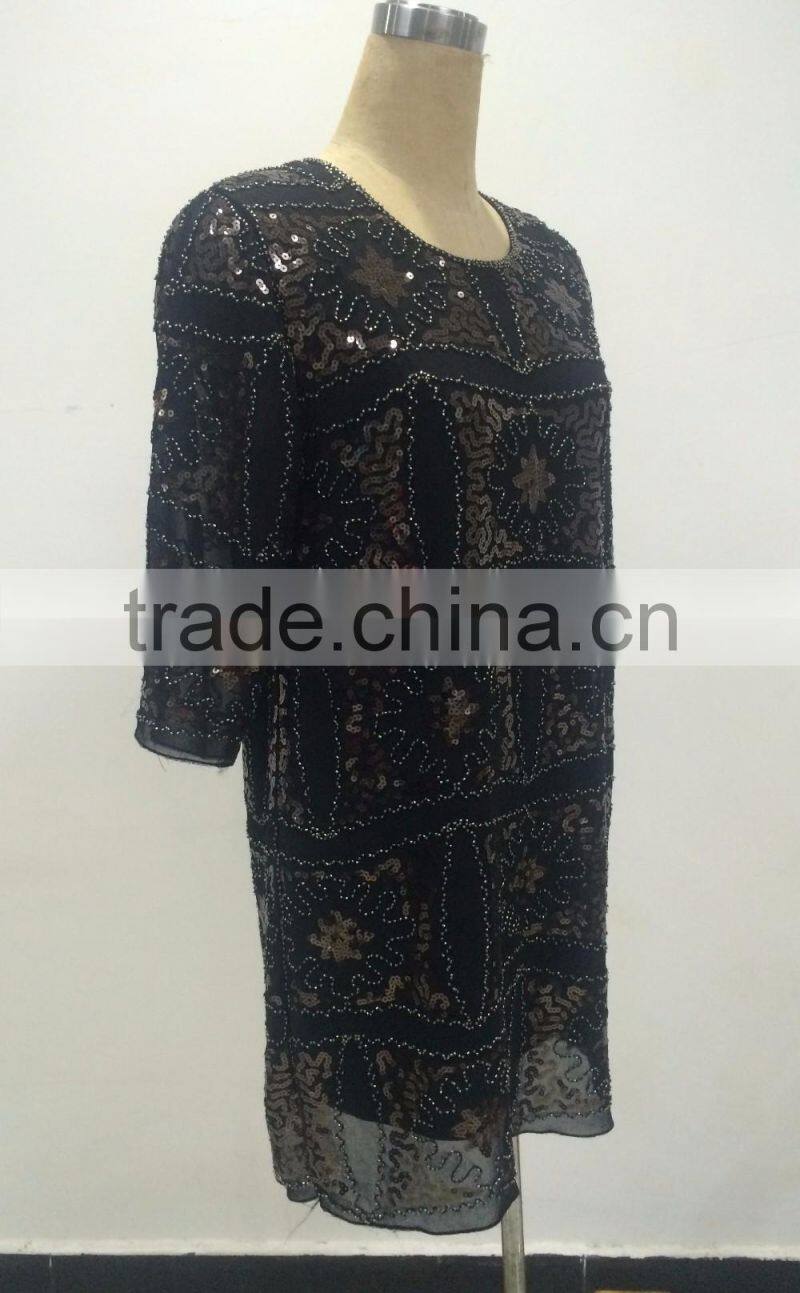 lady's chiffion bead dress design