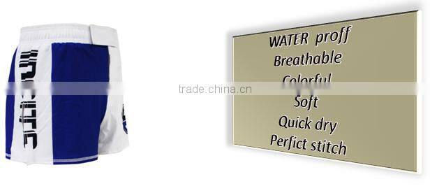 BLUE AND WHITE PRINTED MMA SHORTS WITH HIGH QUALITY AND FASHION DESIGN