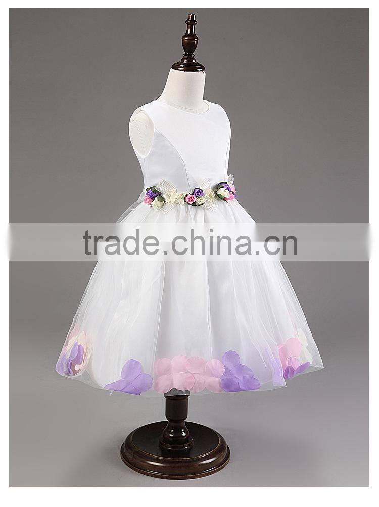 MGOO 2016 New Arrival New Year Girls Birthday Dresses Infant Tutu Petal Flowers Winter Dresses MGG006
