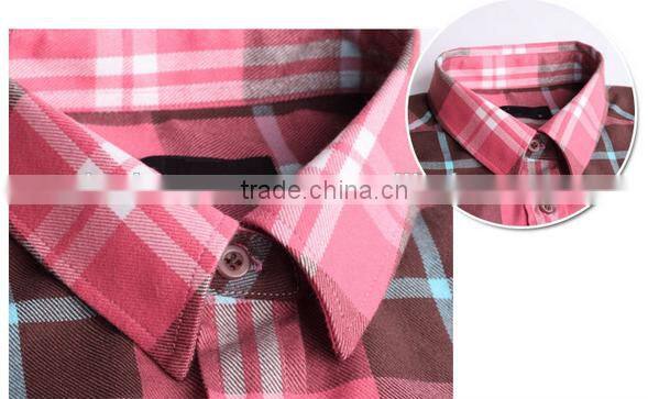 Guangzhou factory wholesale women shirt Scotland plaid shirt blouse