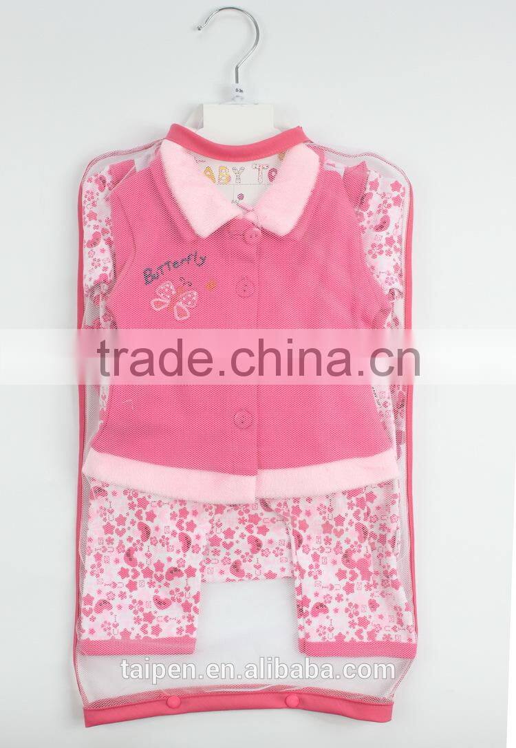 6TB1-115 Rose Red Plain Winter Knitted Baby Clothes Set New Born Baby Set