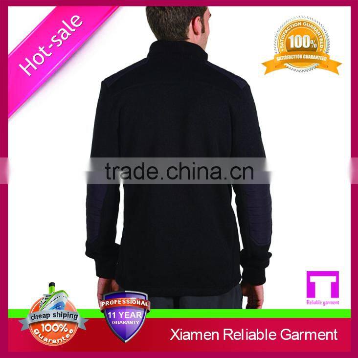 2015 zip style winter soft sweater knit fleece fabric jackets for men sport wear