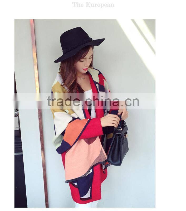 The new 2016 winter euramerican fashion warm Imitation Cashmere scarf matching shawl