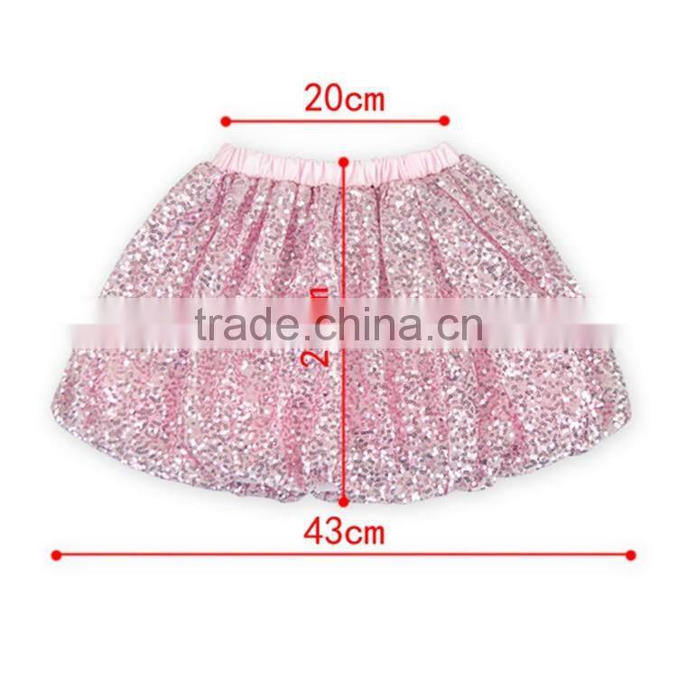 2016 Sequin Pom Pom Shinny Skirt For Teen Child Worldwide Export Kids Clothing