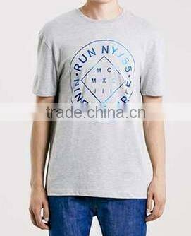 Blue Slim Foil Print T-Shirt