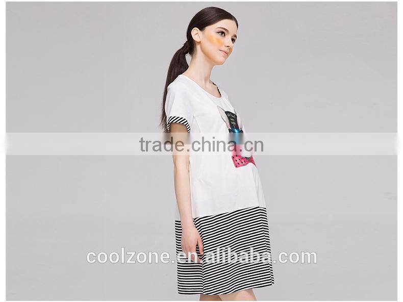 100% Cotton Maternity Dress Cute Outdoor Pregnancy Clothes Shortsleeve Dress Wholesale Maternity Clothing