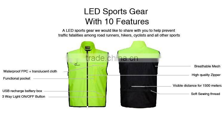 LED Flashing Warning Safety high quality custom sportswear
