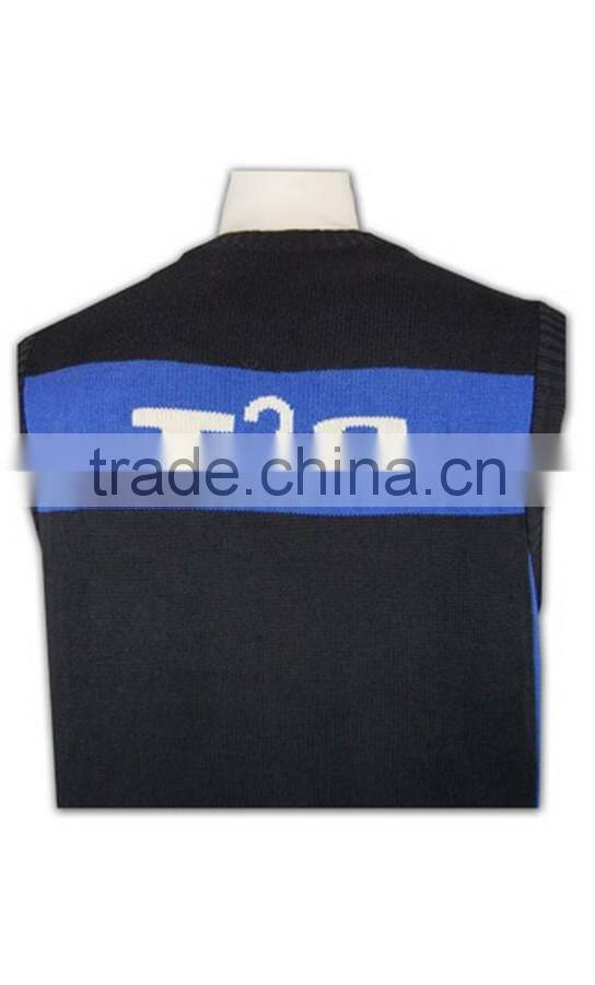 ISO9001/BSCI Manufature black mens fitted knitting pattern vest