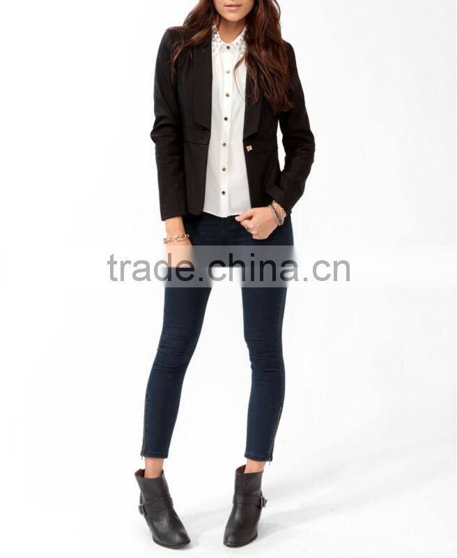 Faceted Single Button Blazer