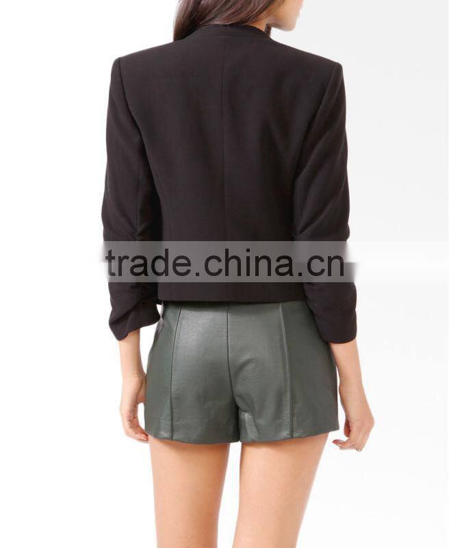 Ruched Sleeve Blazer