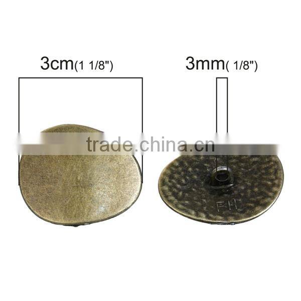 Zinc Based Alloy Irregular Antique Bronze Drop Metal Sewing Shank Buttons