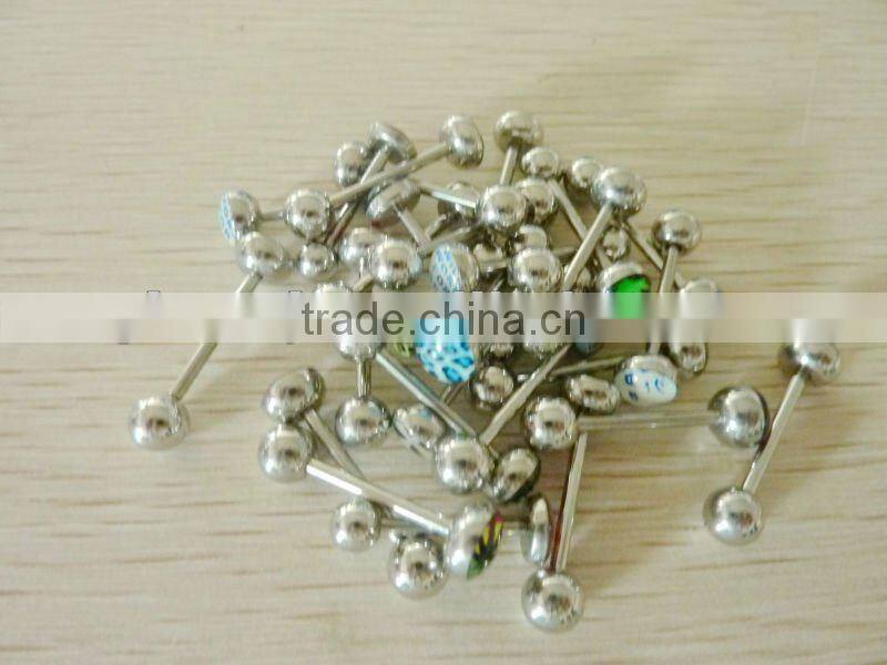 The New Style 316l Stainless Steel logo tongue ring