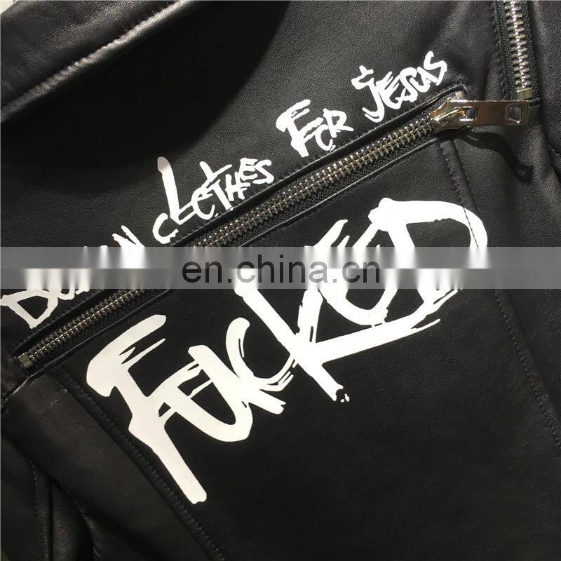 Women Short Sheepskin Biker Jacket Slim Natural Lambskin Coat Leather Jacket 100% Genuine