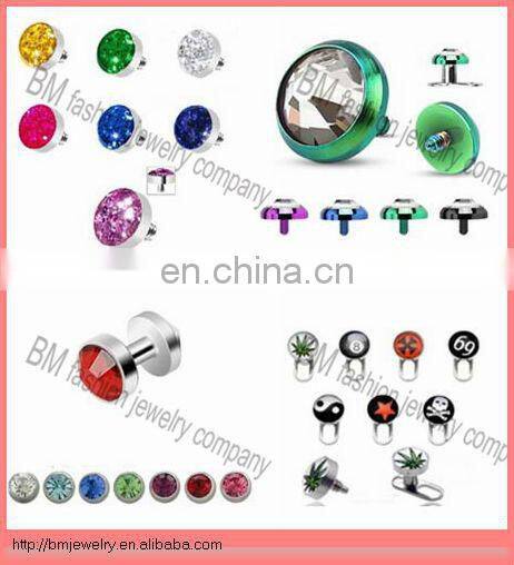 Skin diver body piercing jewelry