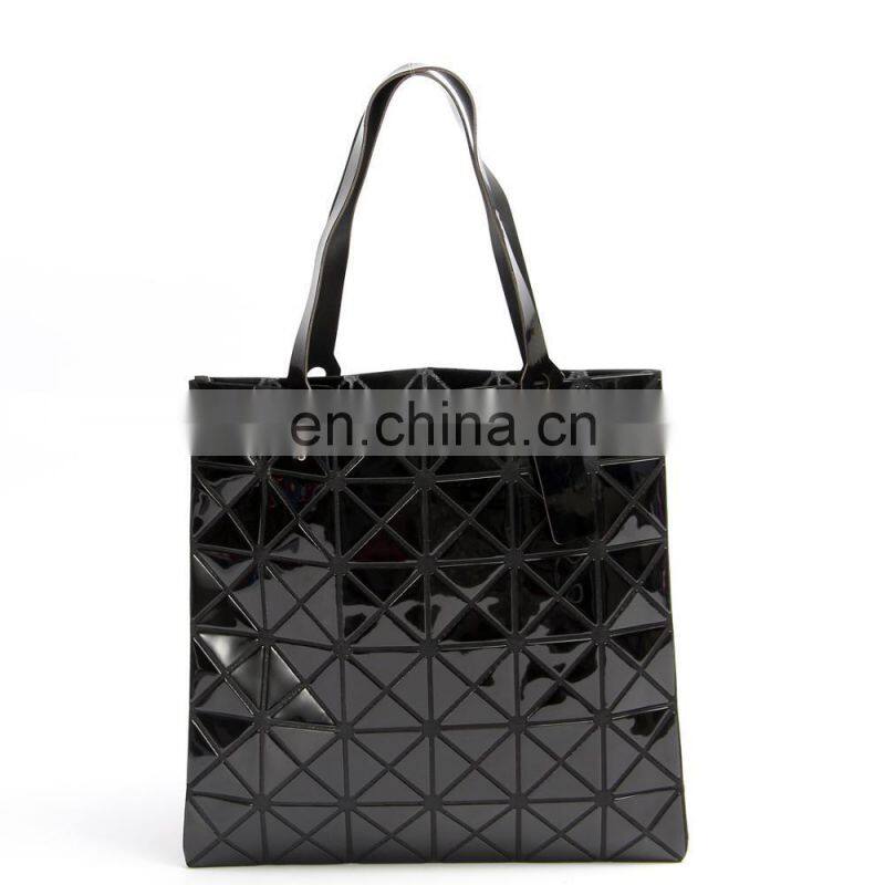 Laser Tote Bag Lady Geometry Plain Split Joint Shoulder Bags Women Sequins Handags