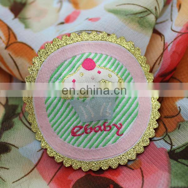 iron on textile embroidery woven patches custom