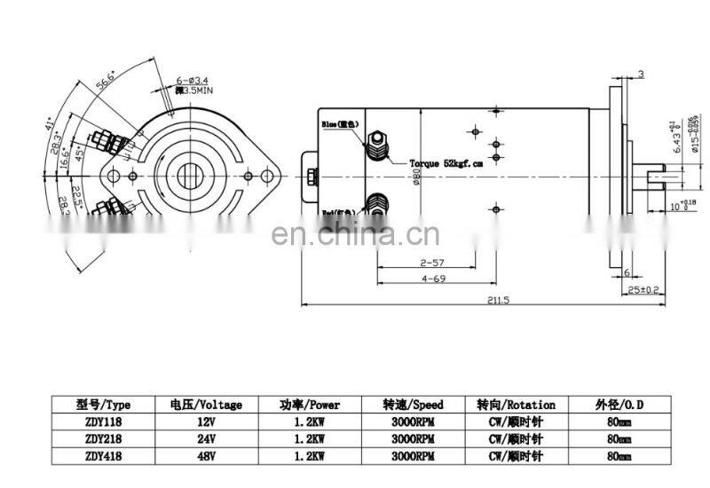 48V 800W DC MOTOR hydraulic permanent magnet