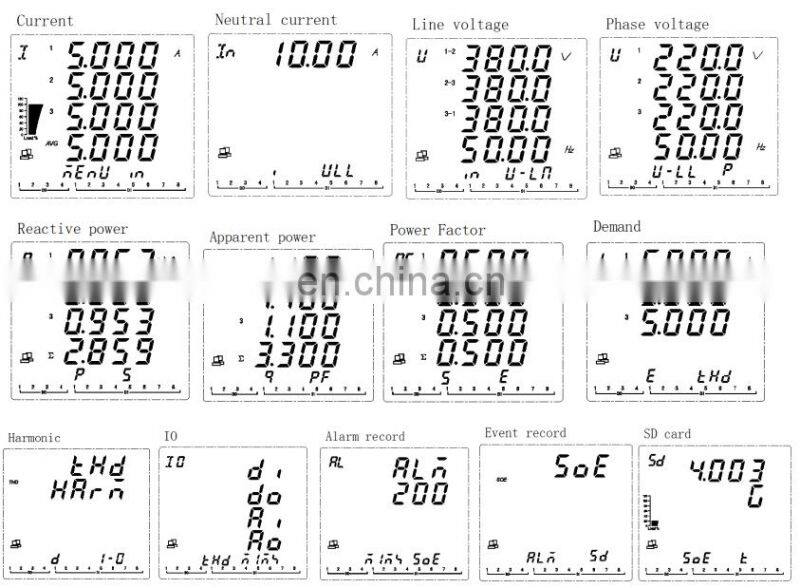 ACREL APM800 three phase smart power quality energy analyser meter high accuracy class 0.5S with RS485 Modbus