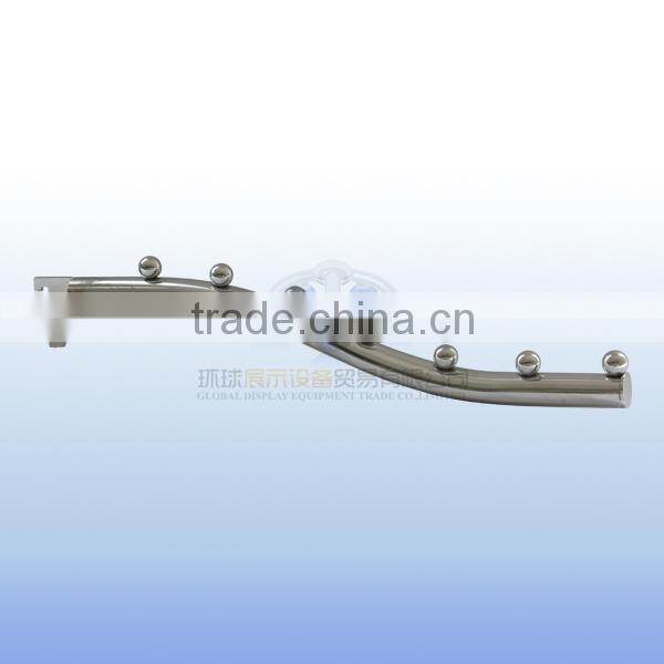 Metal chrome display hook for slotted channel