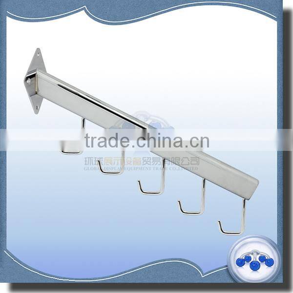 Metal chrome accessory display hanger for wall