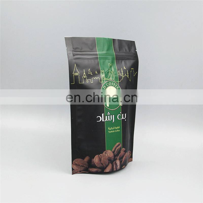 Laminated aluminum foil zip lock bag stand up pouch /matt white foil pouch /zip lock coffee bag with degassing valve