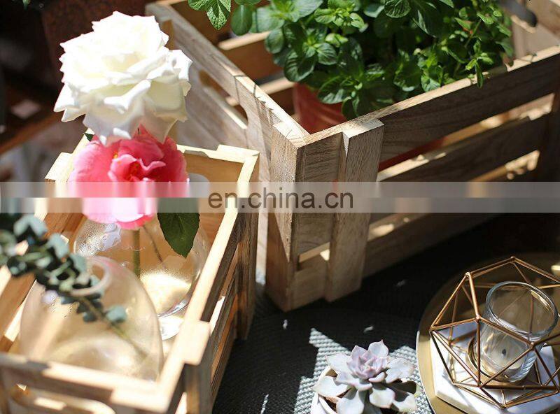 Decorative Storage Wooden Crates (Set of 3) Natural Perfect for Gardening Wedding Display Wooden Box