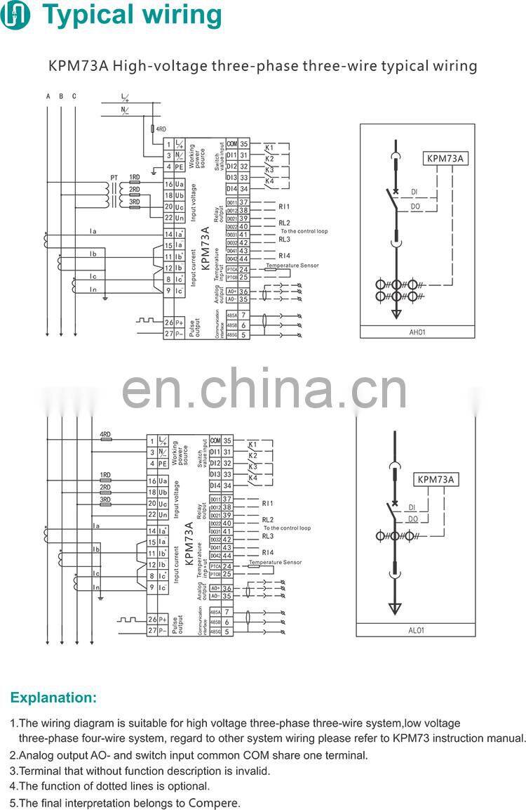 KPM73-B Factory Price Multifunction Digital Panel Power Meter