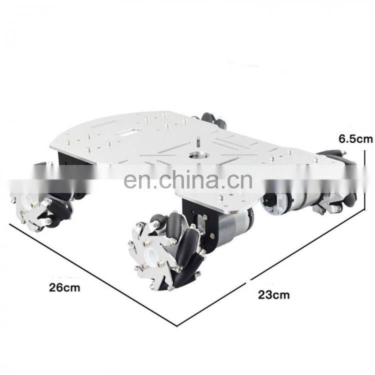Unfinished 4WD Load Capacity 10-15KG Mecanum Robot Car Smart Car Chassis Kit w/ 60mm Omni Wheels