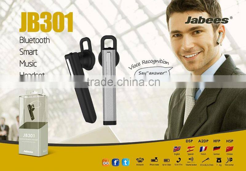 Most popular small USB multipoint business bluetooth headset wireless with MIC and DSP noise reduction tech