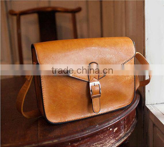 Retro Women Clutch Handbag Shoulder bag cross body bag postman style Satchel brown