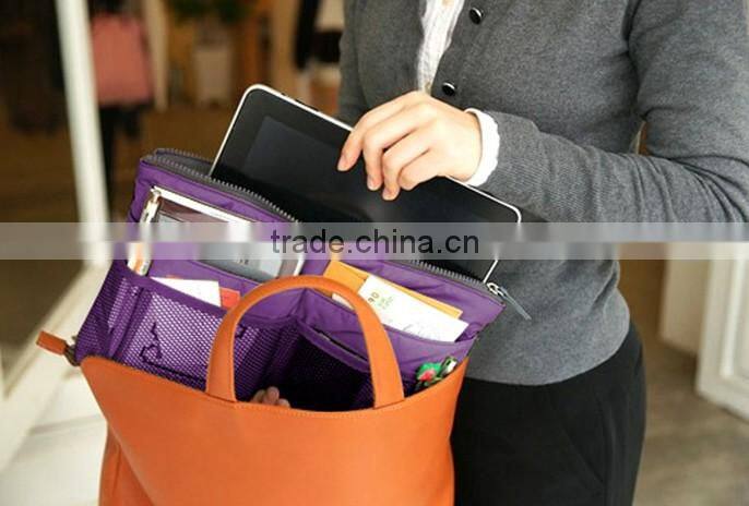 2014 new brand Korean multifunctional nylon laptop bag with grid pockets