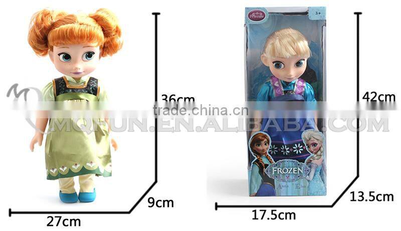 Mini Qute wholesale 36cm Kawaii movable joints Plastic cartoon Frozen doll Frozen princess anna & elsa olaf girls children toys
