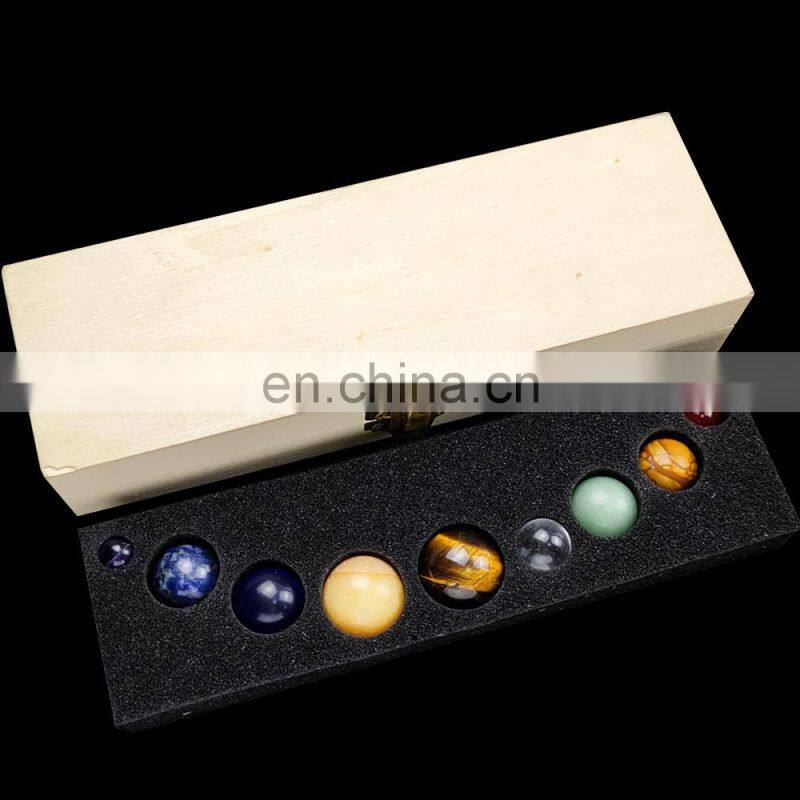 Semi-Precious Stone Crafts Gift Set Semi Precious Stones Crystal Ball Sphere Planet Stone Set Gift Box