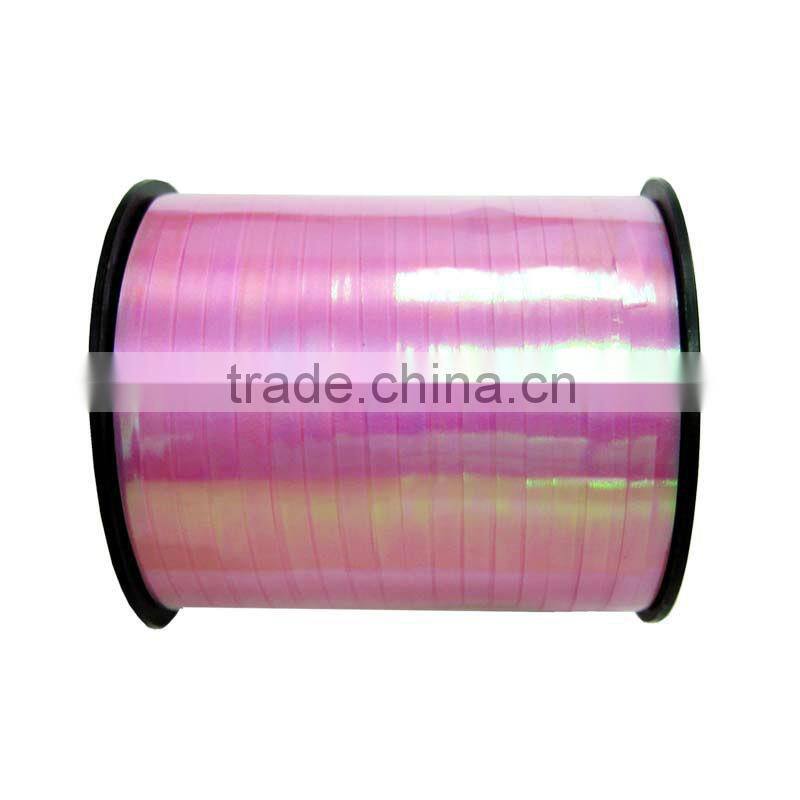 Decorative Christmas Plastic Ribbon/Embossed Curly Ribbon in Different colors with plastic spool