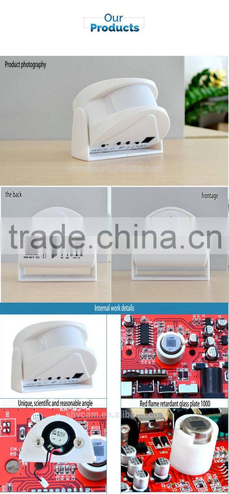 Wireless welcome chime doorbell home anti-theft alarm system