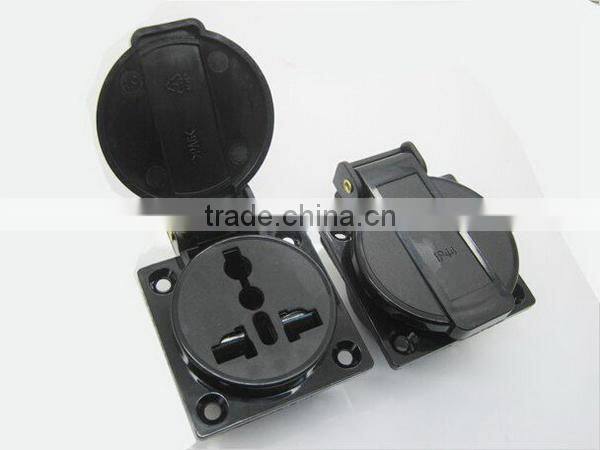 Cost-effective IP54 Grade schuko waterproof socket outlet/waterproof floor socket outlet/portable socket outlet