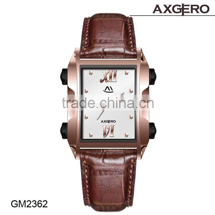 2015 China waterproof genuine leather watch