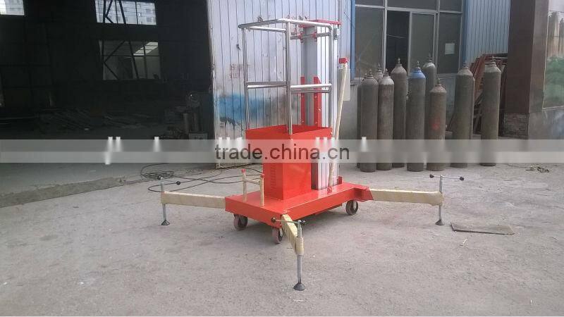 6 meters hydraulic telescopic adjustable single mast aluminum one man lift