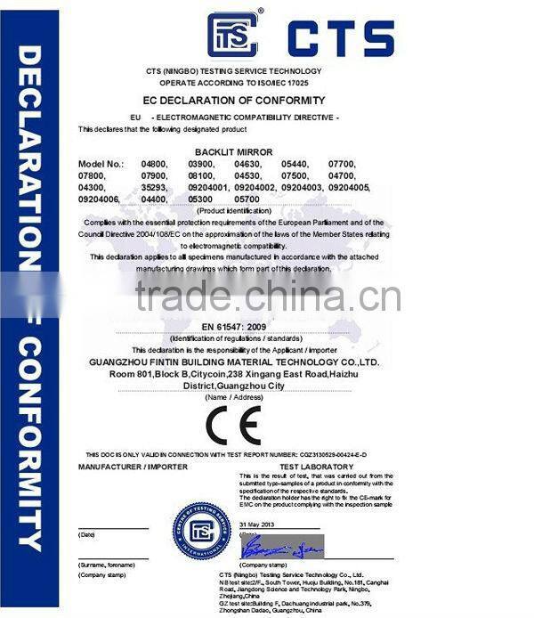 Clock bathroom mirror coating mirrors 300*300mm