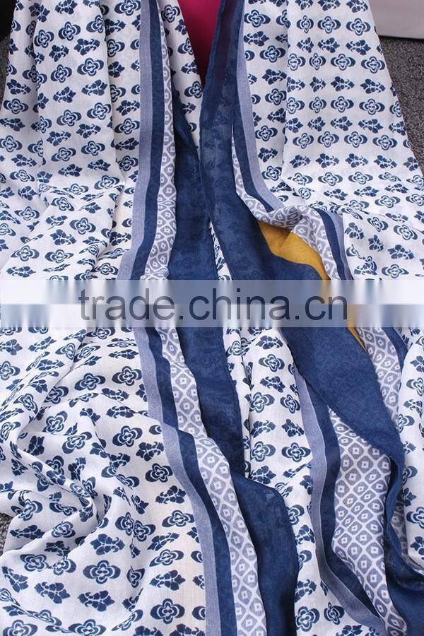 Wholesale 2016 Summer Retro Floral Design Beads Tassel Shawl Scarf