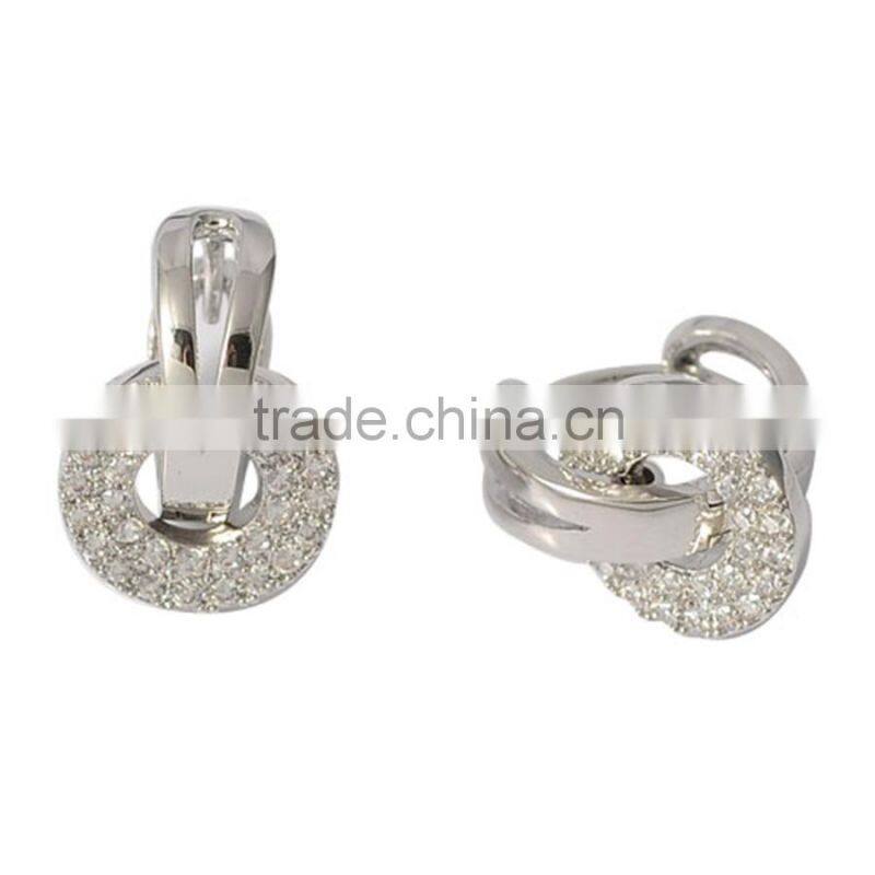 Earring, Fashion Gold Jewelry Square Crystal Zircon Setting Post Brass Earring, Earring Jewelry Wholesale P9581