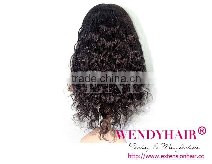 wendy wig product body wave natural color 100% handemade indian women hair wig