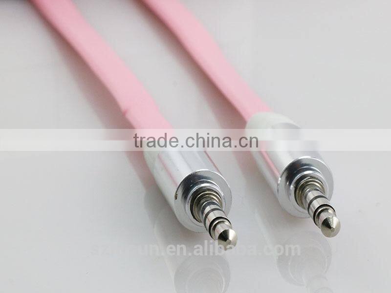 various color noodle pattern audio adapter cable