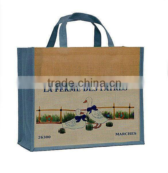Fashion eco-friendly high jute hessian bag