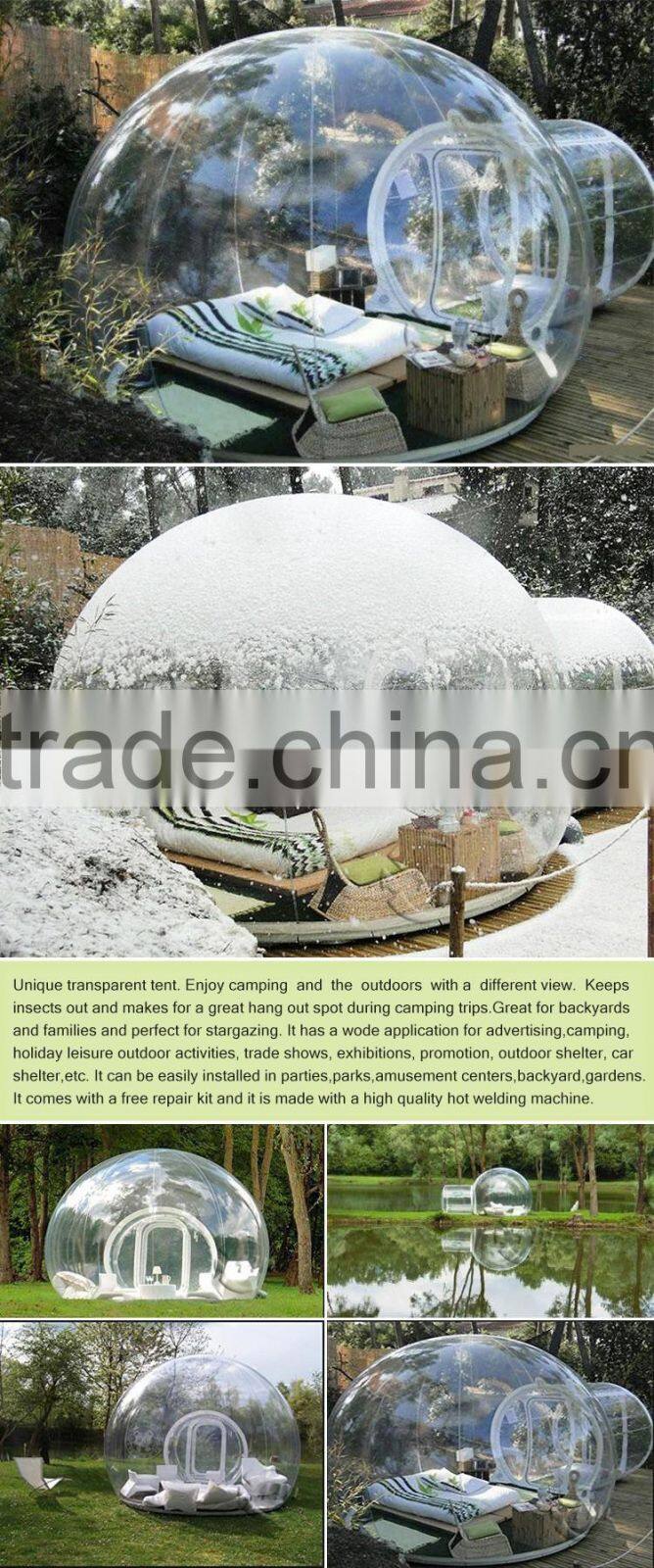 Hot sale inflatable clear bubble tent,transparent camping tent waterproof camping tent