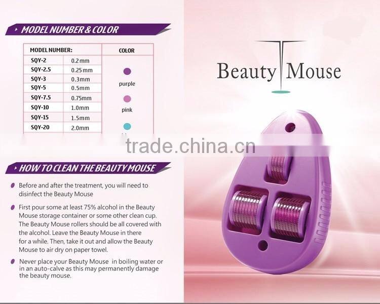 Fashion Mouse Skin Care Roller 3 In 1 Stainless Micro Needle Therapy Face Needle Roller Massager