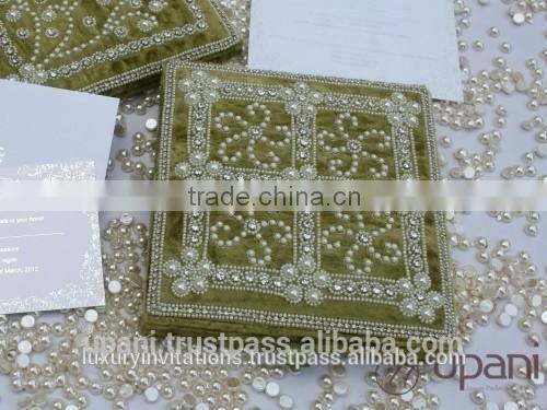 RED Velvet Luxury Wedding Invitation Box