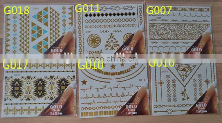arabic tattoos jewelry sticker golden tattoo 11*15CM G-series wholesale