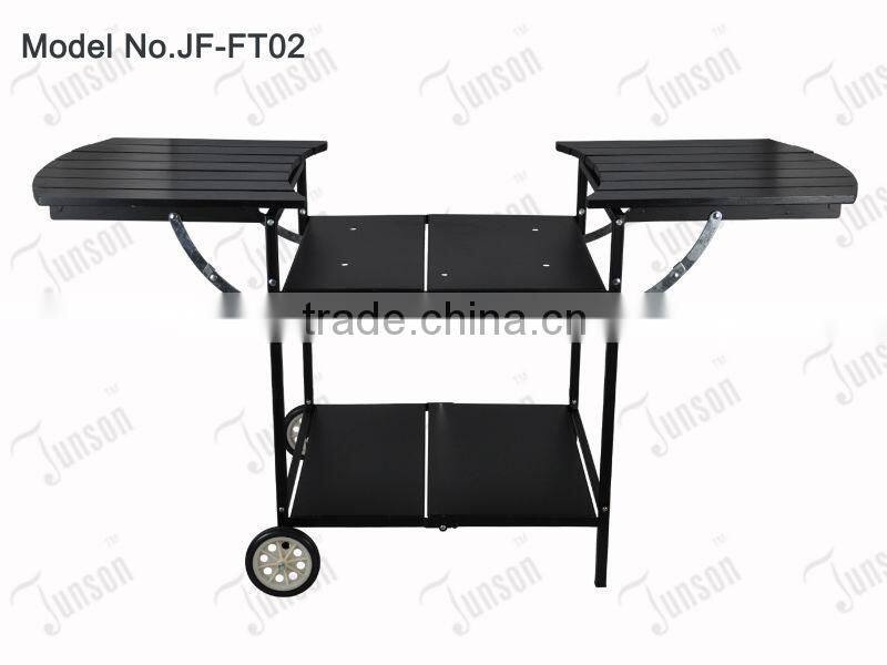 Outdoor barbecue shelving/Folding portable BBQ shelf with wheels