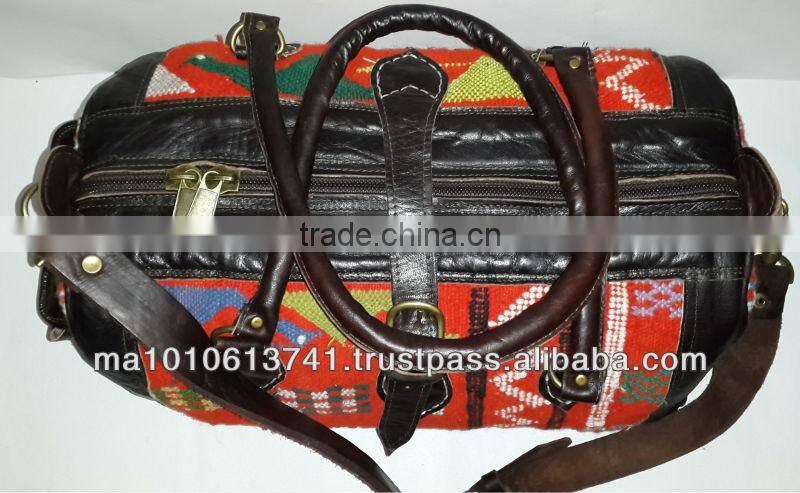 Handmade moroccan kilim bags and genuine leather